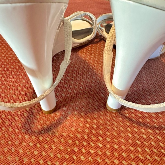 RARE Bottega Veneta White Strappy Wedge Dot Sandal Made In Italy US 6.5 / EU 37 - Picture 7 of 11